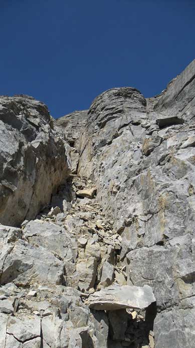 Typical terrain on the first cliff band