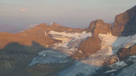 Cleopatra's Needle and the glacier north of Mt. Saskatchewan