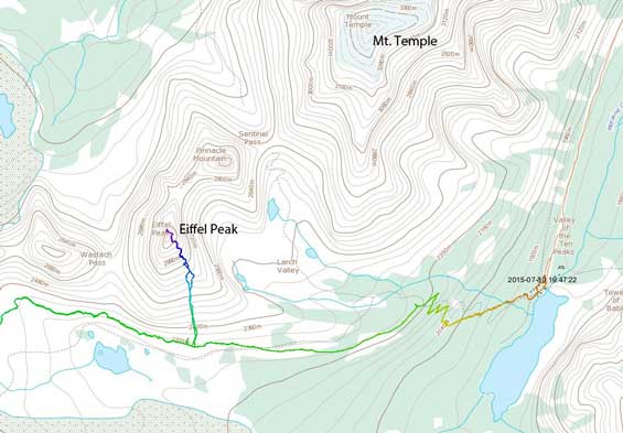 Eiffel Peak scramble route via south gully