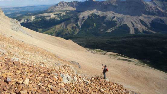 Mike stopping to take a picture of the cliffs