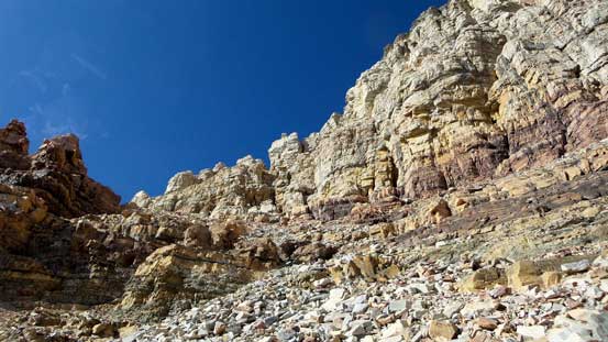 The break is on climber's left side