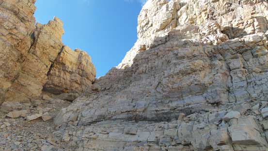 A critical notch to access the scramble route