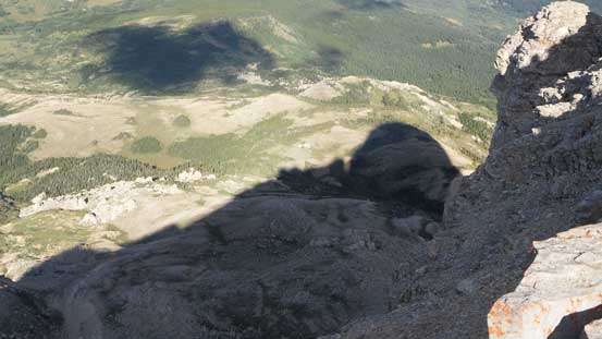 The shadow of Chief Mountain looking down the steep N. Face