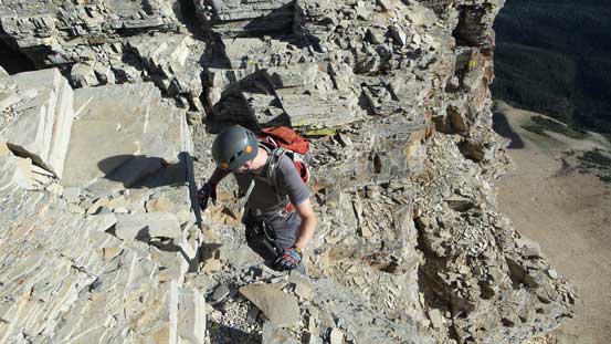 Mike coming up the crux notch