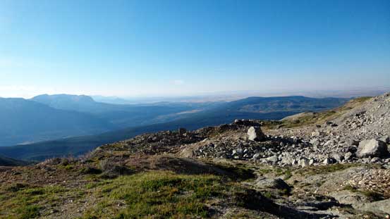 The grassy bench traverse. We had to contour around for quite a ways