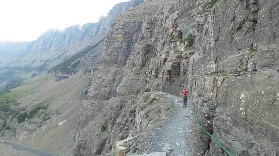 Mike hiking along the Highline Trail