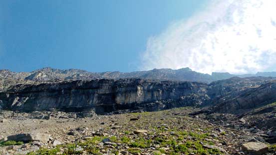 Looking up from the start of this ascent