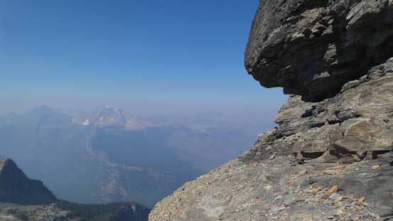We took a short break underneath this overhang. Note the smoke....
