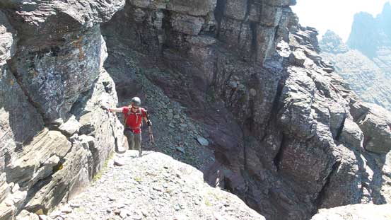 We had to traverse back-and-forth many times to find breaks through cliffs