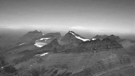 Looking north towards the 10,000ers Mt. Cleveland and Mt. Merritt.