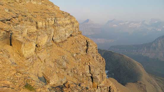 The long ledge traverse that brought me far to the climber's left