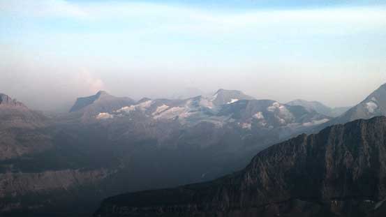 Mt. Logan (L) and Blackfoot Mountain (C)