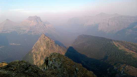 And, looking down towards Heavy Runner Mountain