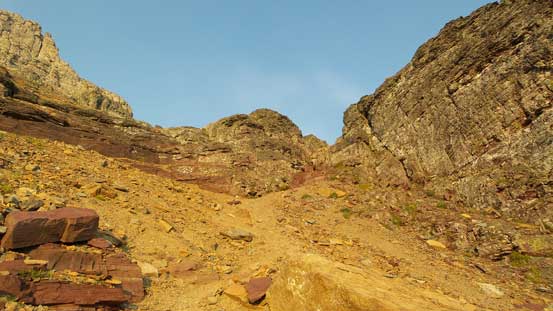 Down through the lower cliffs