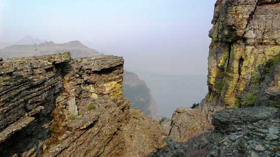Some broken terrain along the ascending ridge