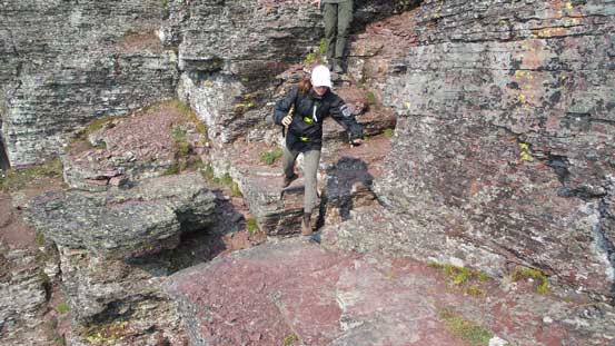 Then jumping across a gap. We were probably off route here...