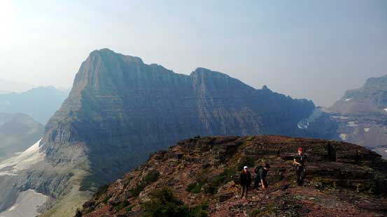 Our group on the summit ridge, with Clements Mountain behind