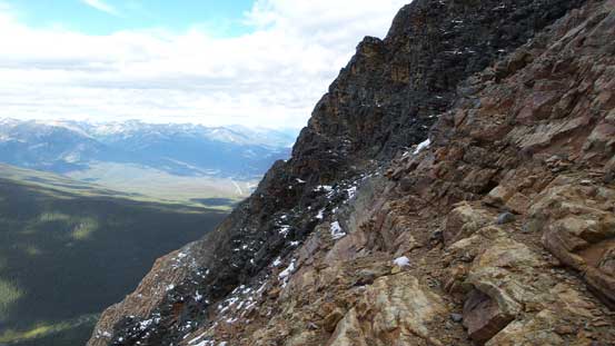 This picture shows the steepness of this gully