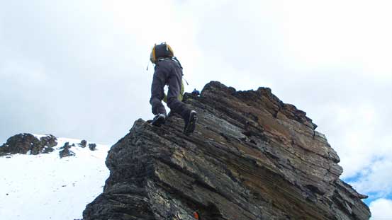 We picked a more direct line up a rock band