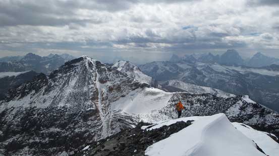 Continuing down with Bucephalus Peak in front