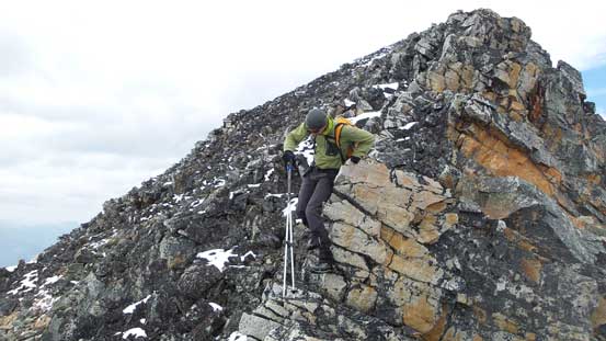 Descending the S. Ridge of Bucephalus Peak