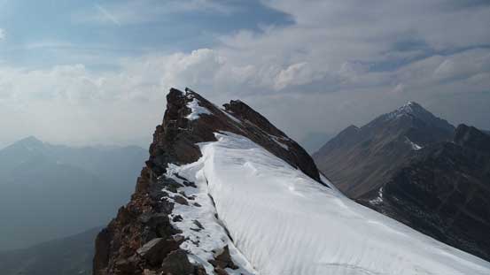 Looking back from about halfway down the traverse