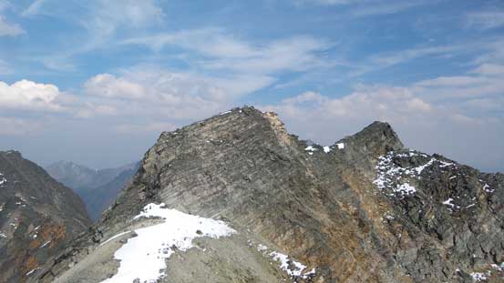 The W. End is ahead, but we had to get down to the saddle first