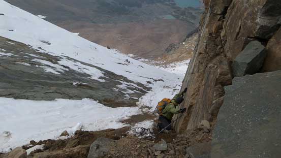 In order to hit the ice/snow we had to get down this dirt covered ice... 