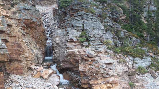 We eventually found the trail. This is one of the small waterfalls along the trail