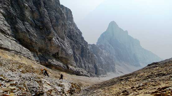 Starting up the gully