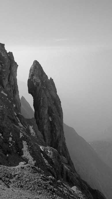 I remember seeing a similar spire on Mt. Chephren.