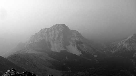 A view of the outline of Gap Mountain