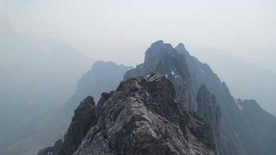 Looking down south along this jagged ridge