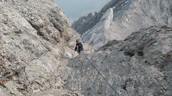 Robb down the 3rd rappel
