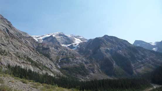 Out of the trees, looking ahead to the route