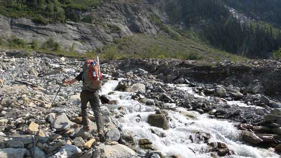 Robb at one of the few creek crossings