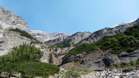 Our route goes up climber's right out of sight of this picture