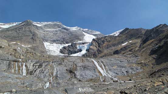 Waterfall cascading down from the ramp above