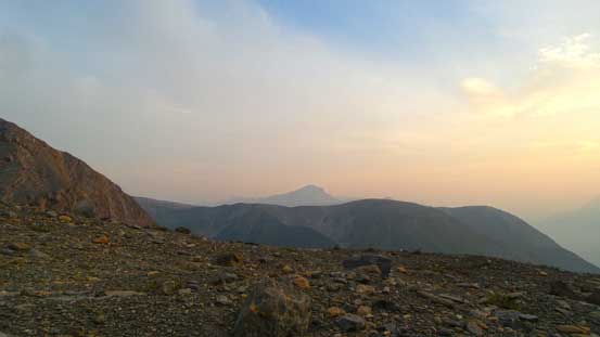 Looking across the Fraser River Valley towards the tip of Overlander Mountain