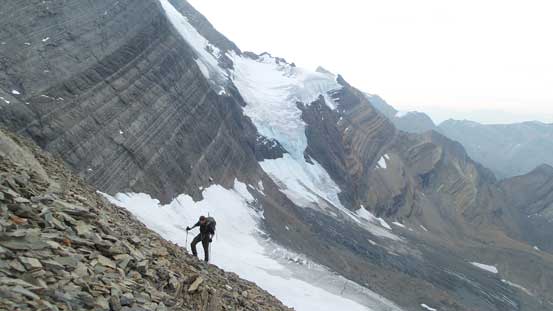 Robb slogging up the Rockies' typical choss