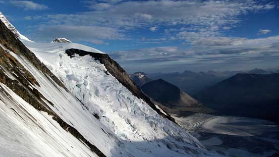 This icefall is the notorious "Mouse Trap" that some climbers used to access The Dome