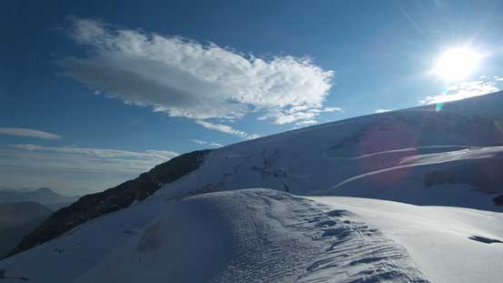 Ascending the lower NW slopes of our objective