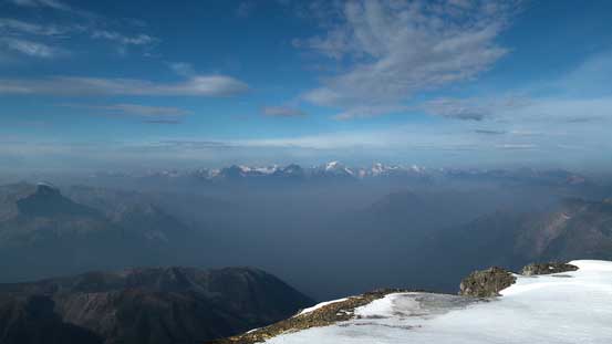 The Cariboos poking above the smoke layer