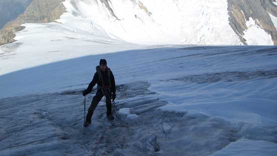Robb ascending the glacier