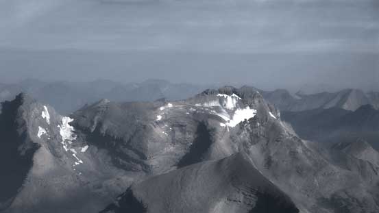 This is Mumm Peak - apparently not easy to ascend neither...