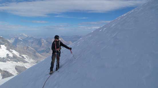 Robb on the final summit ridge traverse
