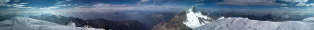 Summit Panorama from Resplendent Mountain. Click to view large size.