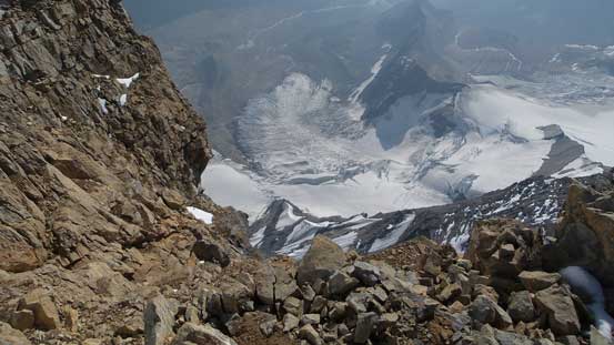 Looking straight down the East Face