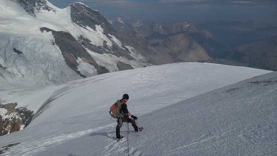 Robb descending the glacier