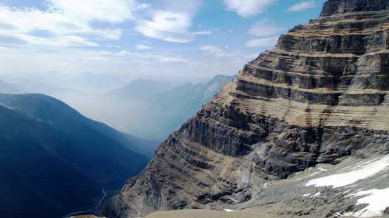 Great view looking across the S. Face of Robson. It's such a massive mountain... 